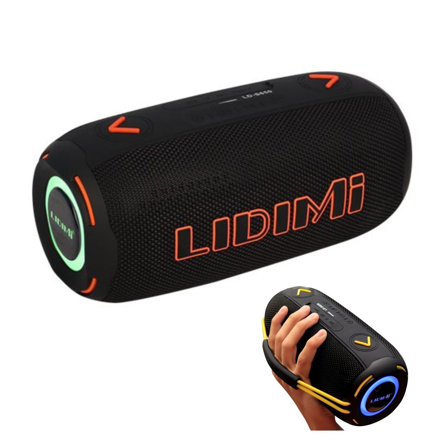 Parlante Portátil Lidimi LD-S650 20W Bluetooth Extra Bass con Radio FM, Batería 15H, Luces RGB y Puerto USB-C